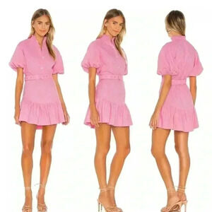 Anthropologie S/W/F Linen Rayon Belted Mini Shirt Dress